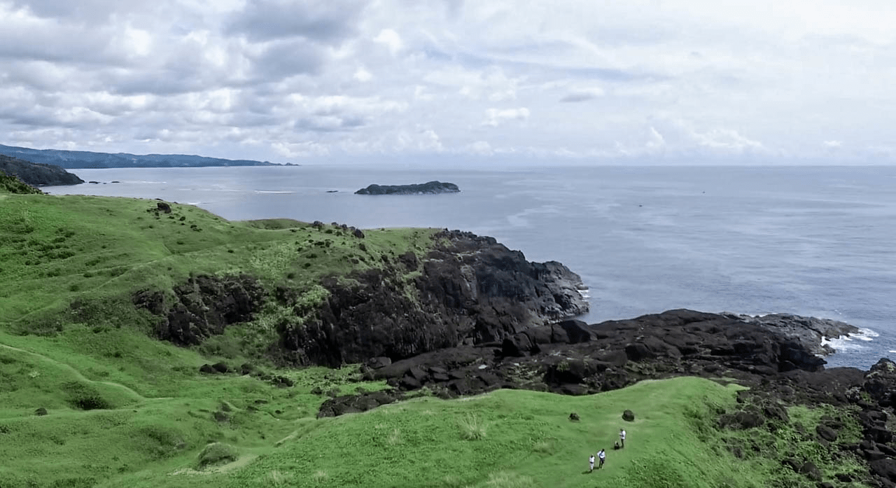 the beautiful natural landmark point binurong in catanduanes province philippines drone photo footage